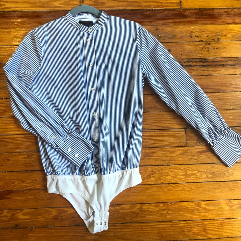 J. Crew cotton mock collar body suit